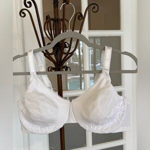 Olga White Lace Trim Bra